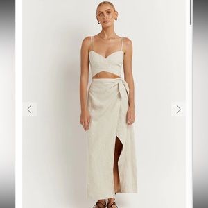 Dissh hallie natural linen wrap skirt - Sz 4